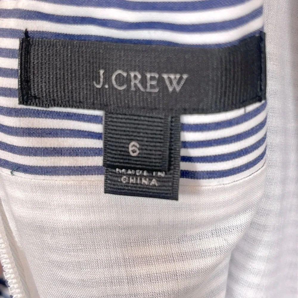 J. Crew Marseille Blue Pinstriped Striped Blue Jumpsuit with Belt size 6